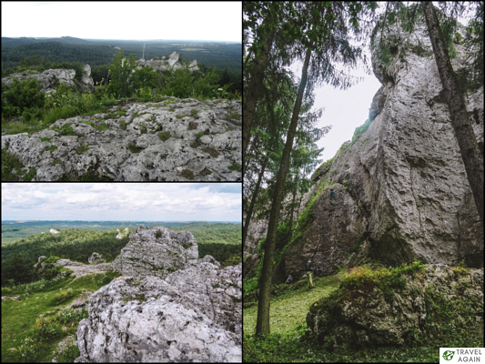 Widok z góry Zborów i skałki - typowy krajobraz Jury