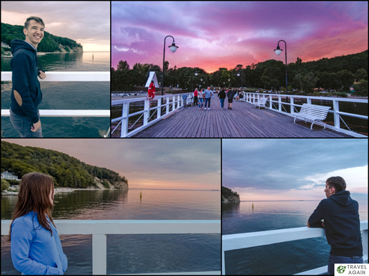 Niesamowity zachód słońca na molo w Gdyni Orłowo