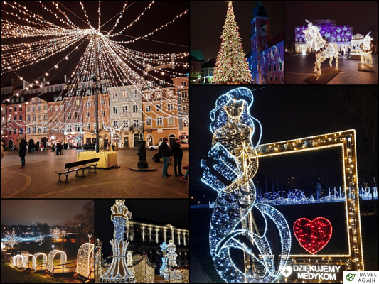 Iluminacja świąteczna na warszawskim Starym Mieście